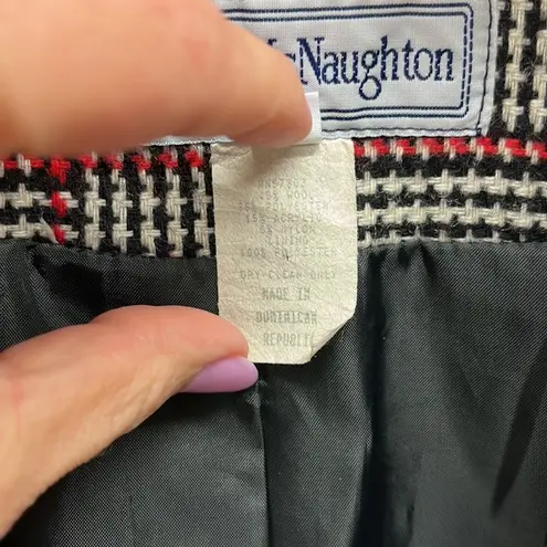 Norton Mcnaughton Vintage 80’s Wool Blend Blazer 6 Black White Red