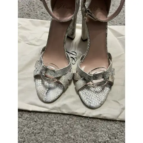 New J.CREW Size 7.5 Stella Heels Metallic Snakeskin