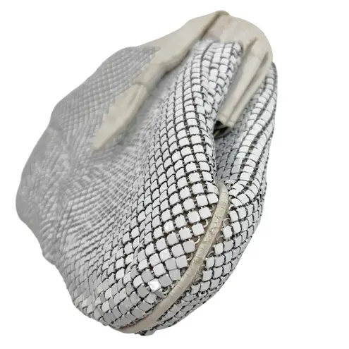 Vintage White Metal Mesh Clutch Purse