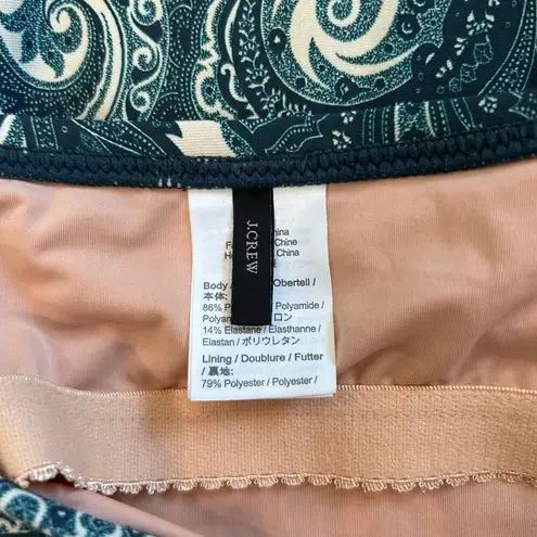 J.Crew Women's Bandeau One Piece Swimsuit Ratti Midnight Paisley Beach Size 6 Blue