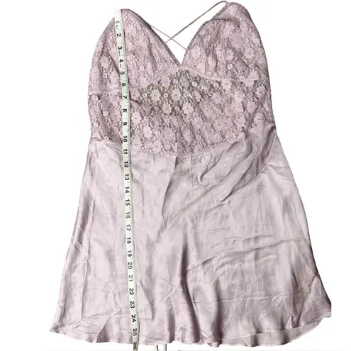 Free People New Love Mini Slip Dress | Lilac Satin Lace Bodice | Women’s Size S Purple