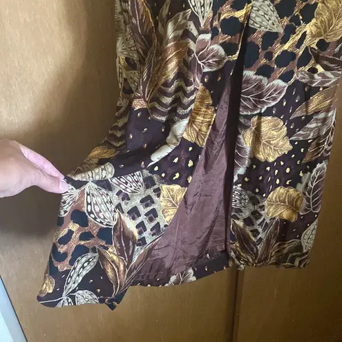 Vintage 90s animal print jungle sleeveless column maxi dress, size 12