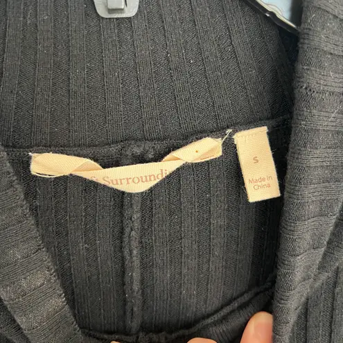 Soft Surroundings Black Ribbed Maxi Dress Size Small