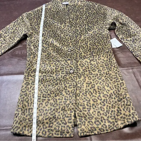 Old Navy ‎ Leopard Print Long Line Coat  Textured Jacquard Small tall Mobwife New