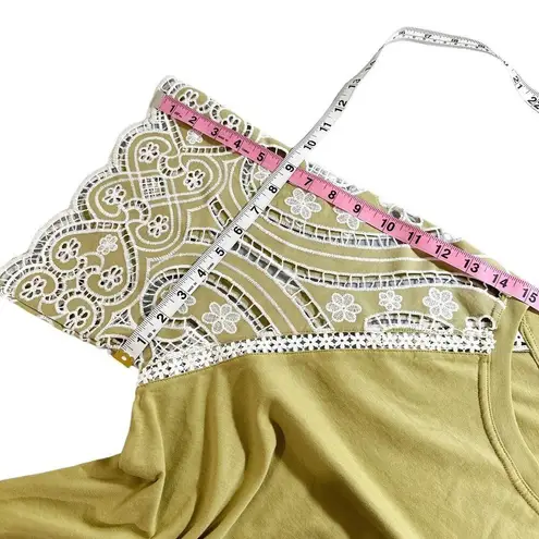 Sandro Paris Embroidered Sleeve Classic Tee T-Shirt Mustard White 3 US Large