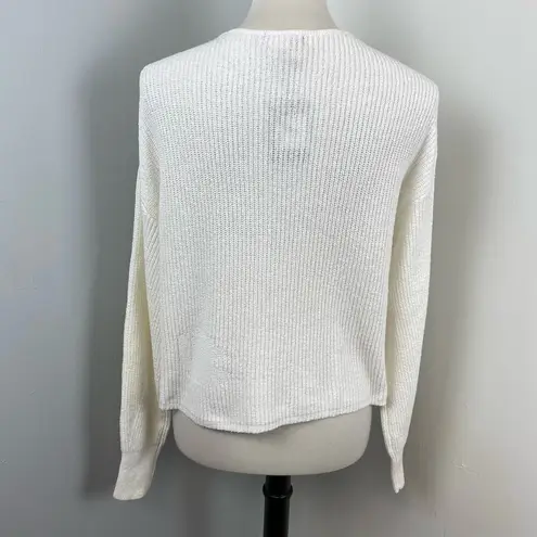 n:philanthropy  White Ribbed Knit Open Cardigan Small NEW NWT