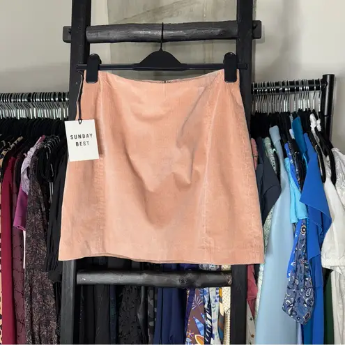 Sunday Best Lyra Corduroy Mini Skirt in Peach Pink Size 6