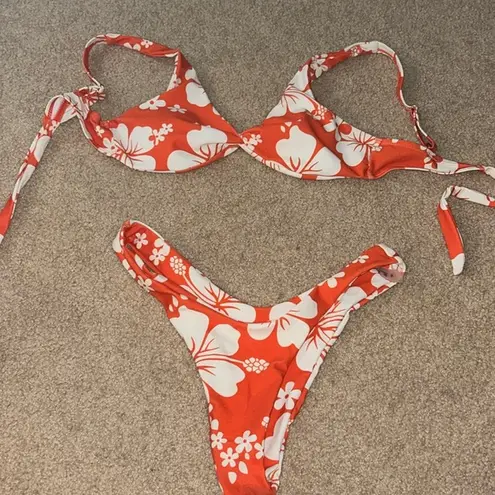 SheIn Tropical Orange Bikini