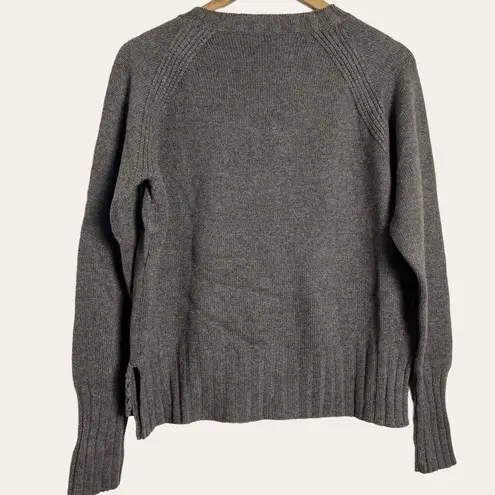 D. Exterior Gray Cashmere Silk Wool Pullover Crewneck Crochet Sweater Size Small - Image 8