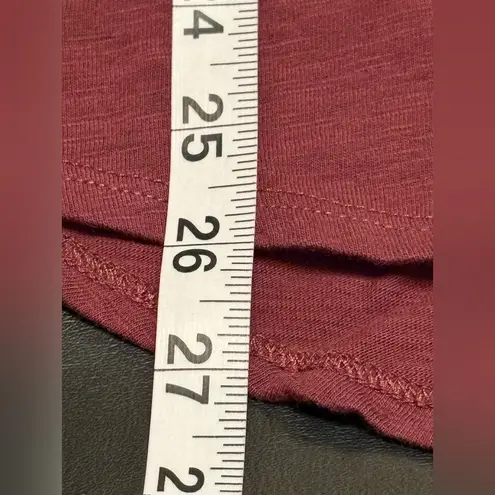 Frye & Co. Burgundy Fox Tail Heritage Raw Hem Thumb Holes Top size L Size L