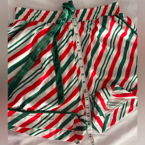 Rareraw Velvet Stripe Ribbon Knot Candy Cane Christmas 2pcs Pajama Set M Red Size M