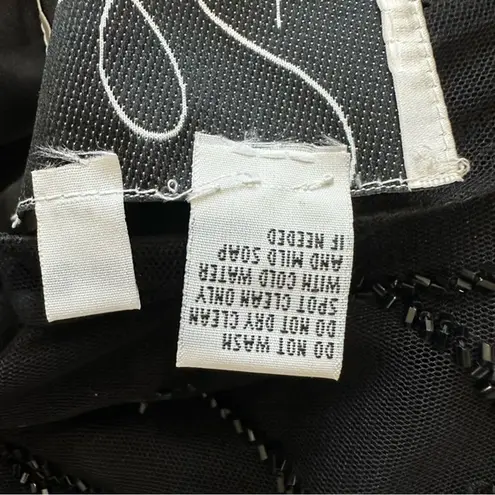 VTG B’zar Black Beaded Mesh Maxi Dress 8 Formal Evening Holiday