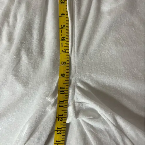 Women's White Drawstring Terrycloth Shirts Size XS