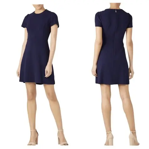 Draper James Navy Blue Short Sleeve Mini Dress Size Small Sailor Nautical FLA
