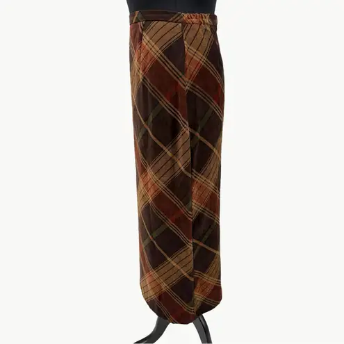 Notations Vintage 90s Large Plaid A-Line Maxi Skirt | Sz Small Petite | Brown
