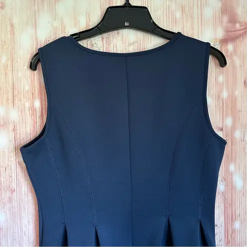 Apt. 9  Navy Blue Colorblock Fit & Flare Scuba Dress