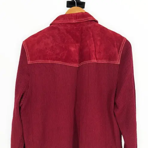 Coldwater Creek Rust Western Suede Knit Sweater Jacket Long Sleeve NWT size 16