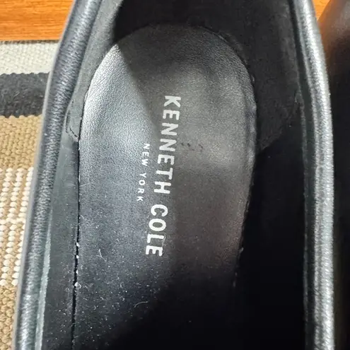 Kenneth Cole  Justin Lug Loafer Booties Women 9M 90s Chunky Block Heel Leather