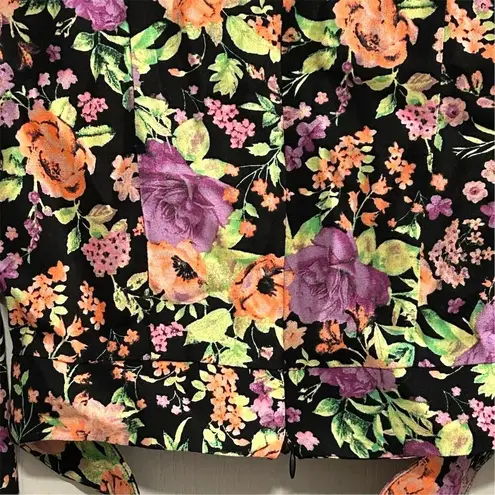 AFRM Women's XS Floral Blouse with Ruffle Accents Long Sleeve Pink