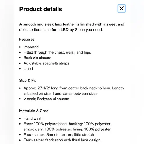 Siena Floral Lace Faux