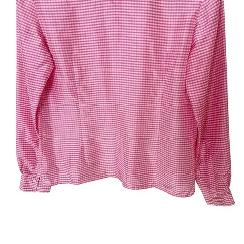 Equipment Pink Gingham Silk Button Down Shirt Medium Long Sleeve Blouse