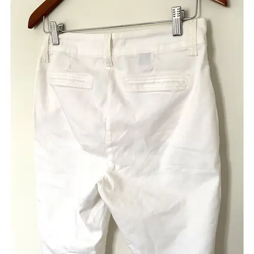 NYDJ White Lift Tuck Crop Chino Pants Cotton Blend Straight Crop Sz 6