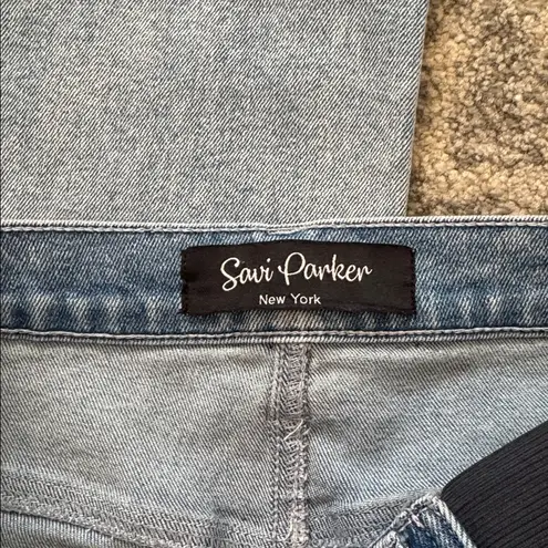 Savi Parker Maternity Relaxed Jeans with Side Panels Blue Size undefined