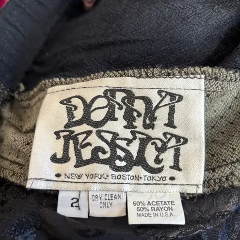 Vintage 90s Patchwork Maxi Skirt by Donna Jessica Boho Ethnic Mixed Print Fabric Black