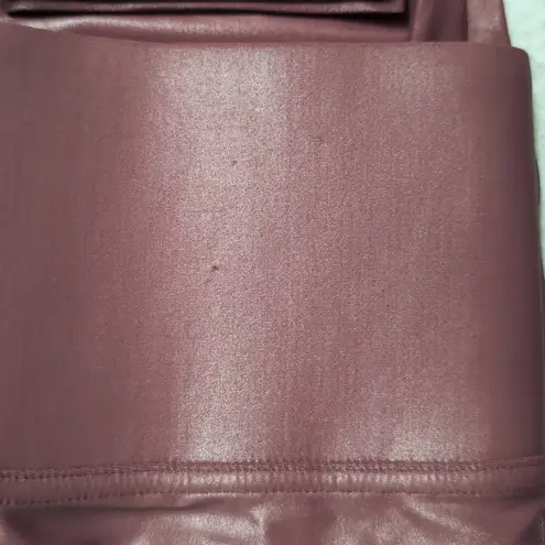 CARBON38 Mauve High Waisted Shiny Sleek Liquid Leggings S Pink