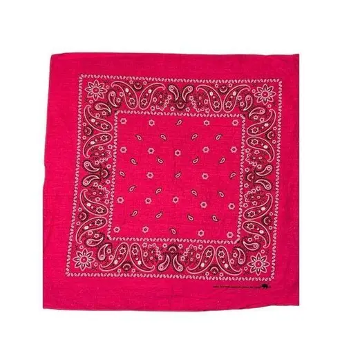 New Hot Pink Paisley Print Bandana Pocket Square Kerchief Hankie Pink