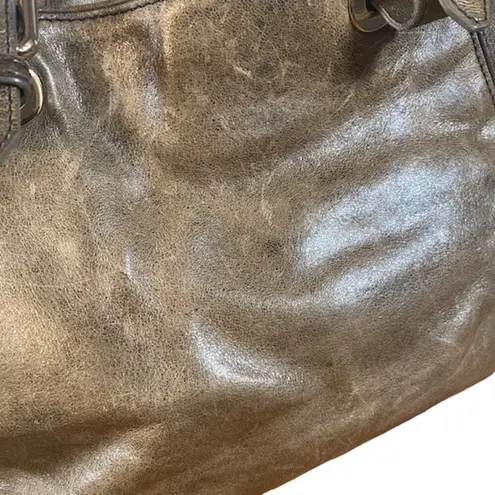 Kooba Brown Leather Snakeskin Tote Shoulder Bag Women