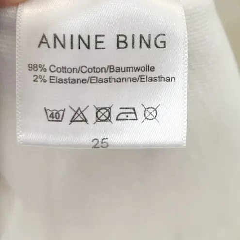 ANINE BING Frida Skinny Jeans Women’s Size 25 White Button Fly Stretch Denim