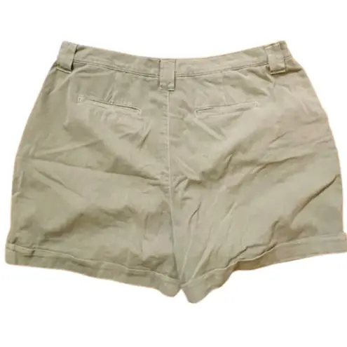 Boden Casual 100% Cotton Pleat Front Cuffed Relaxed Fit Shorts Olive Size 14 NWT Green