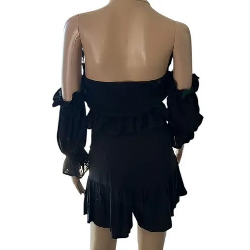 Uluwatu Lace Up Boho Short Set Black Size M