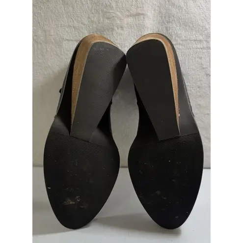 Dr Scholls Platform Wedge Sz 9.5 High Heel Work It Bootie Ankle Zip Shoes Black