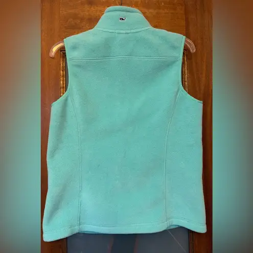 Vineyard Vines  Women’s Fleece Light Sea Mint Green Full Zip Vest XS