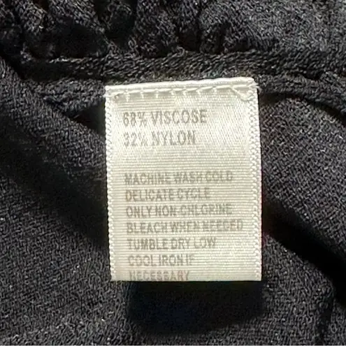 SHUSHU Women’s Size S Black Keyhole Ruched Puckered Front Mockneck Shirt Top