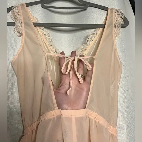 Auden Striped Chiffon Bodysuit Honeysuckle Peach Orange Size XS