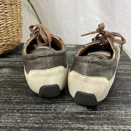 Bussola  Anthropologie Gray & Tan Novara Nora Lace Up Walking Sneakers 37 6.5