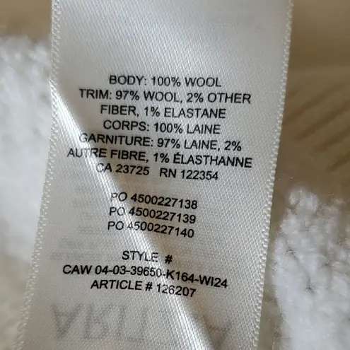 Wilfred Women's Cream Knit Sweater 100% Wool Size:L