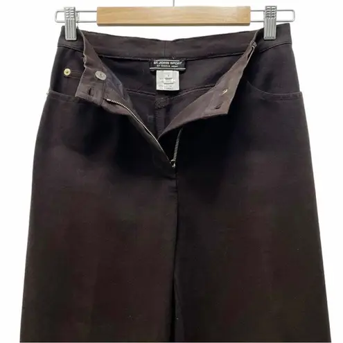 St. John Vintage Y2K Sport Chocolate Brown Stretch Twill High Rise Pant Size 4