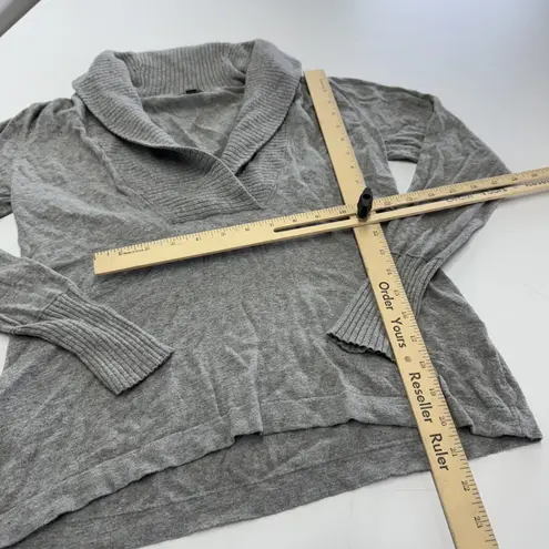 Lilla P Sweater Womens XS Gray Cotton Cashmere Shawl Collar Pullover Long Sleeve