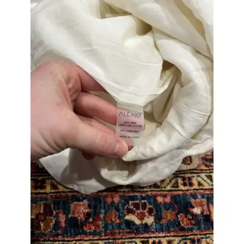 Alexis Women’s  — Evy White Linen Jumpsuit with Belt