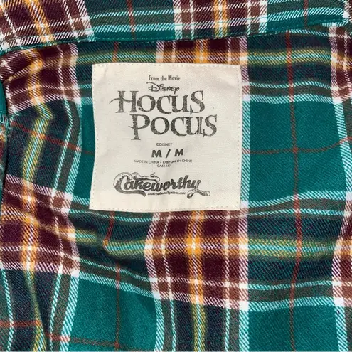 Cakeworthy Winifred Hocus Pocus Disney Flannel Shirt Women’s M Plaid Halloween Green Size M