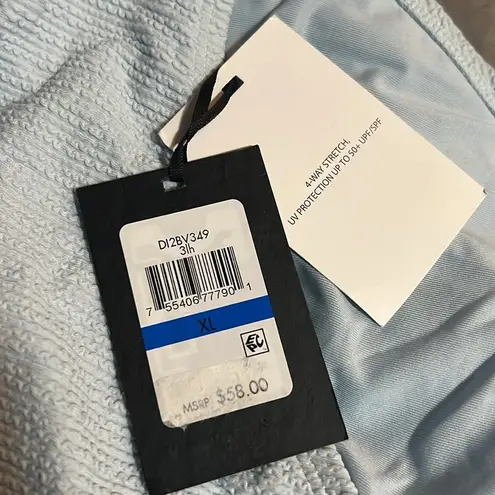 DKNY  Ribbed High-Waist Swim Bottom Separates, Blue Size XL NEW w/Tag - Image 5