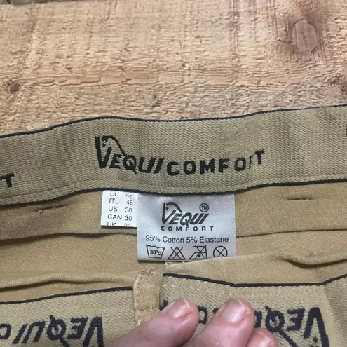 VEQUI Comfort Women's Tan Khaki Equestrian Breeches Knit Riding Pants Sz 30