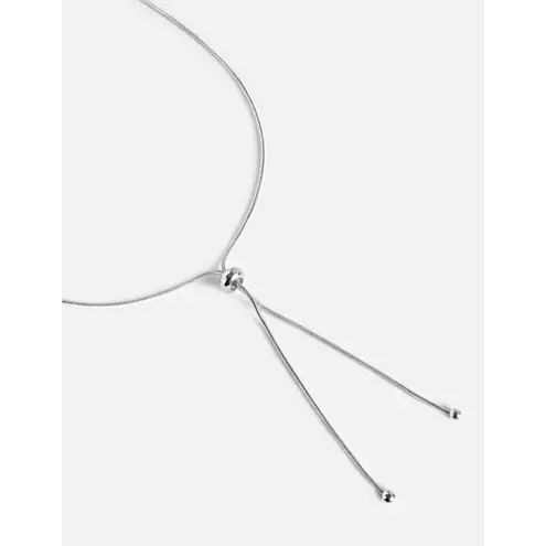 Boutique NEW Women'sā 925 Sterling Silver Lariat Ball Slide Necklace, Adjustable