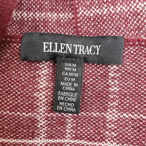 Ellen Tracy Womens M Two-Tone Jacquard Sweater Cardigan NEW