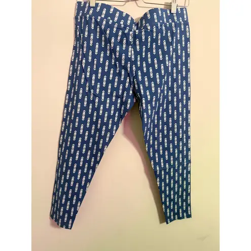 Matilda Jane Women Blue Geometric Pattern Leggings Size L