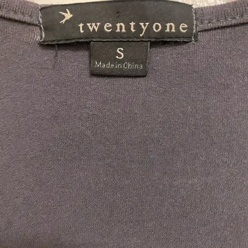 Twentyone Womens Dark Gray Metal Beaded Neck & Front Tank Top S Small